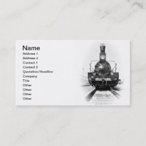 Old steam locomotive business card