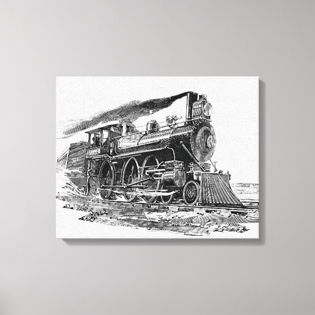 Old Steam Locomotive Canvas Print (Front)