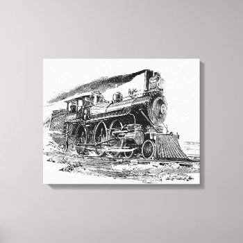 Old Steam Locomotive Canvas Print by TimeEchoArt at Zazzle