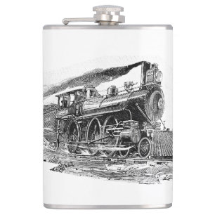 Old Steam Locomotive Flask