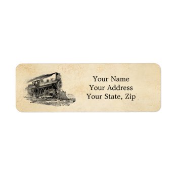Old Steam Locomotive Label by TimeEchoArt at Zazzle