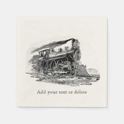 Old Steam Locomotive Paper Napkins