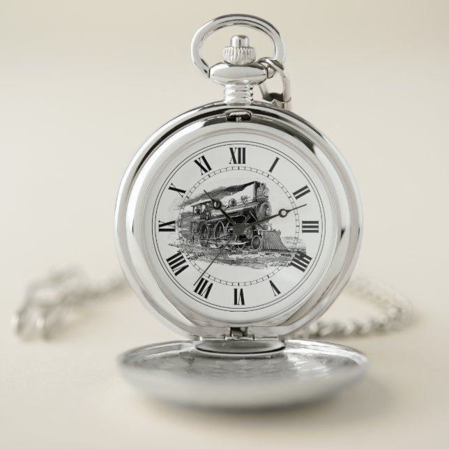 Old Steam Locomotive Pocket Watch (Inside)