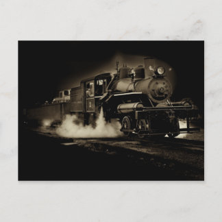 Old steam train along the Oregon coast - Postcard