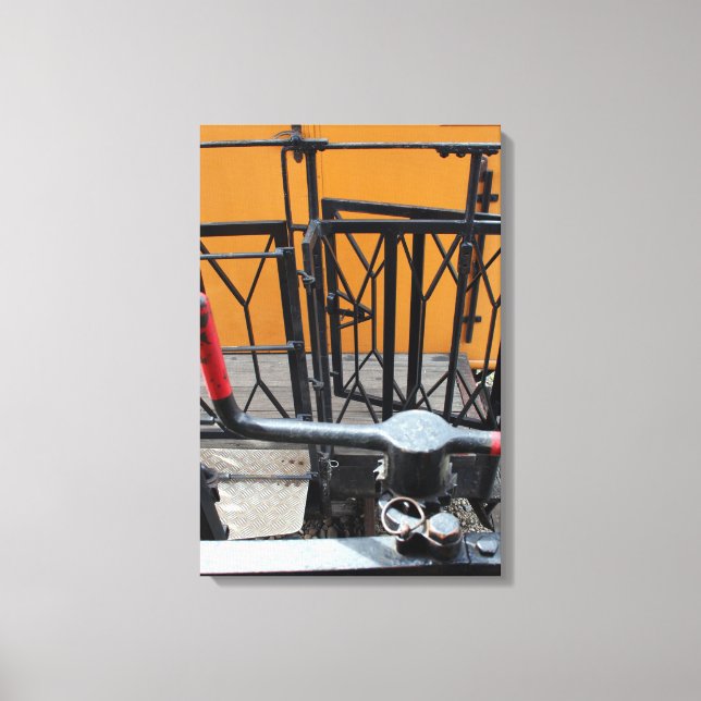 Old Steam Train Le Mastrou Waggon Crank Canvas (Front)