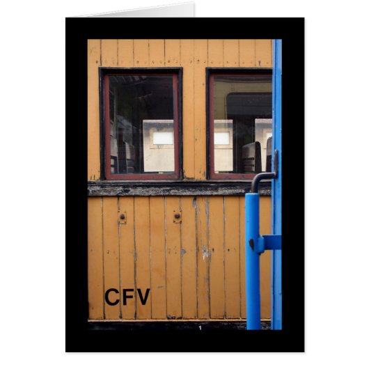 Old Steam Train Le Mastrou Yellow Waggon card (Front)