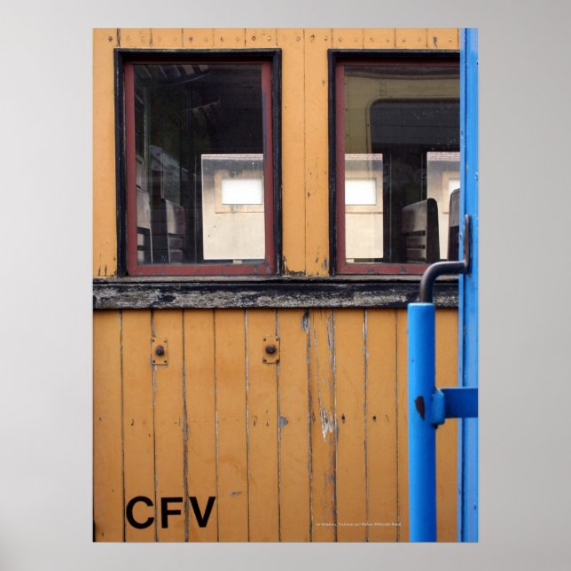 Old Steam Train Le Mastrou Yellow Waggon Poster (Front)