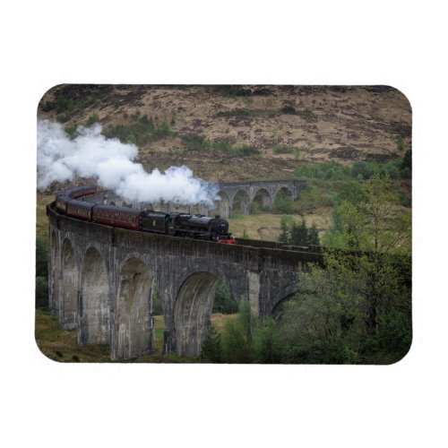 Old steam train on Glenfinnan Viaduct Magnet