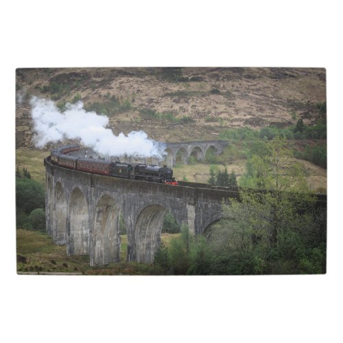 Old steam train on Glenfinnan Viaduct Metal Print