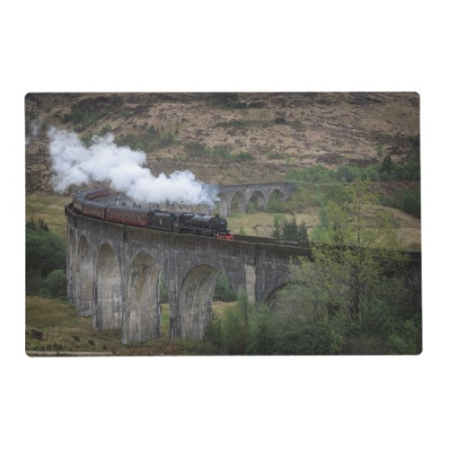 Old steam train on Glenfinnan Viaduct Placemat