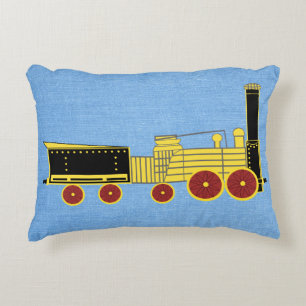 Old Steam Train Picture Boy Child Kids Decorative Pillow