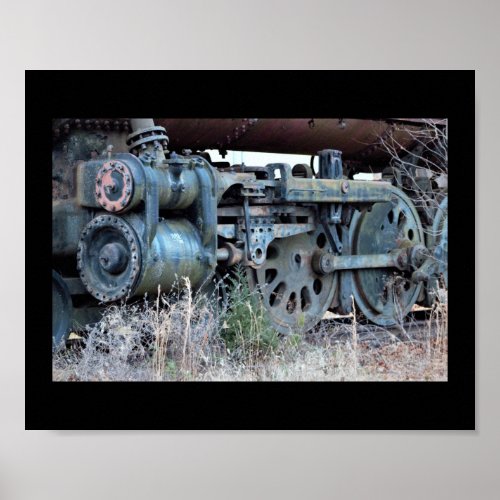 Old Steam Train Wheels Poster