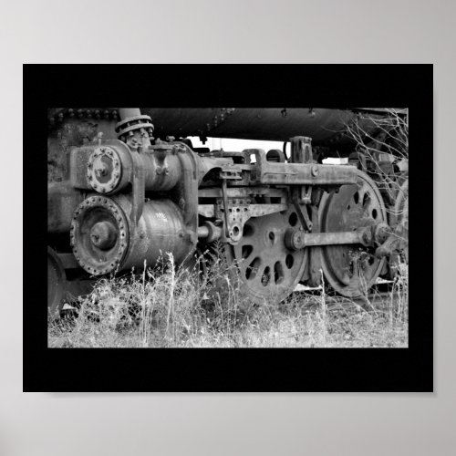 Old Steam Train Wheels Poster