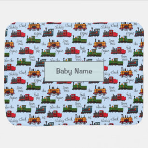 Old Steam Trains Clickety Clack Choo Puff Baby Blanket