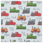 Old Steam Trains Clickety Clack Choo Puff Baby Fabric