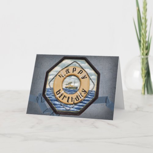 Old Steamship Birthday Card