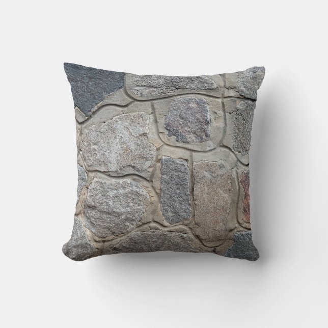 Old stone masonry textureabstract, architecture, h throw pillow (Front)