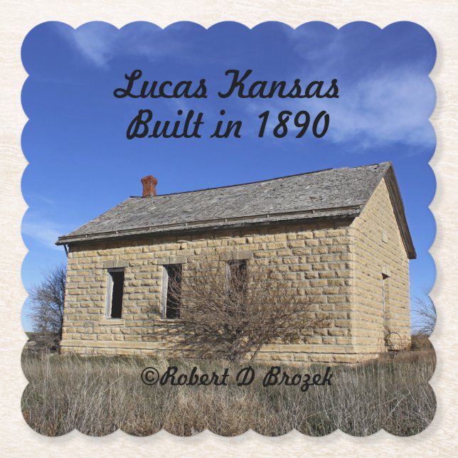 Old Stone School  Paper Coaster (Front)