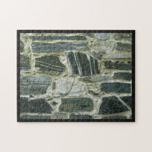 Old Stone Wall Black Frame Challenge Jigsaw Puzzle