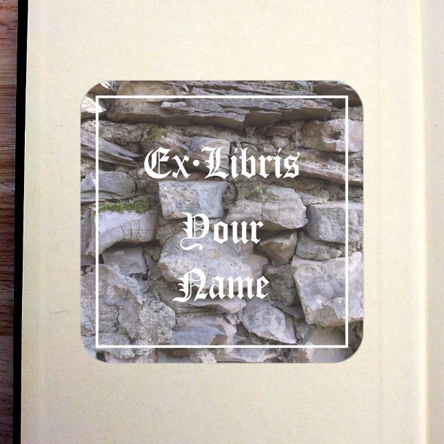 Old Stone Wall Bookplate (Old Stone Wall Bookplate in Old Book)