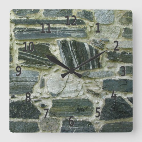 Old Stone Wall Square Wall Clock