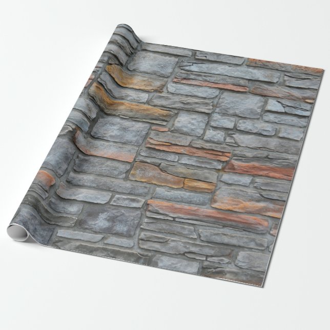 Old Stone Wall Texture Wrapping Paper (Unrolled)