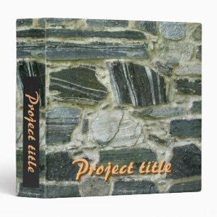 Old Stone Wall with Project Text 3 Ring Binder
