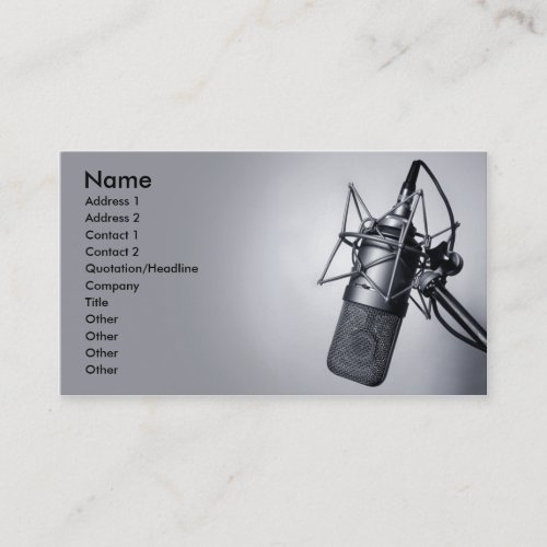 old studio microphone business cards