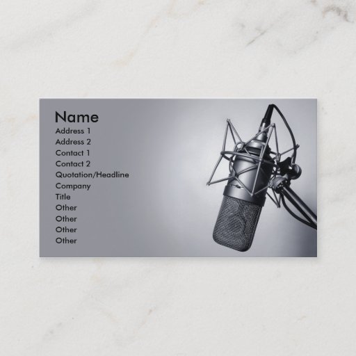 Customizable old studio microphone business cards