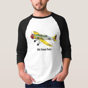 Old style airplane with "OLD SCHOOL RULES" T-Shirt