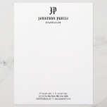 Old Style American Text Monogram Simple Template Letterhead<br><div class="desc">Old Style American Text Monogram Simple Template Modern Letterhead.</div>