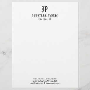 Old Style American Text Monogram Simple Template Letterhead