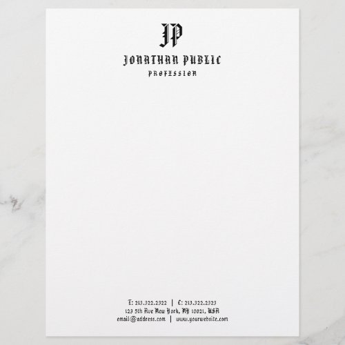 Old Style American Text Monogram Simple Template Letterhead