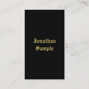 Old Style Black And Gold Script Trendy Typography Business Card