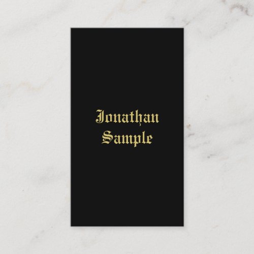 Old Style Black And Gold Script Trendy Typography Business Card