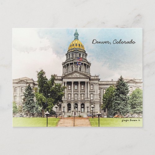 Old Style Colorado State Capitol Bldg Denver CO Postcard