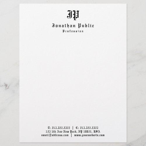 Old Style English Text Monogram Simple Template Letterhead
