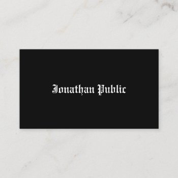 Old Style Font Professional Black And White Business Card by art_grande at Zazzle