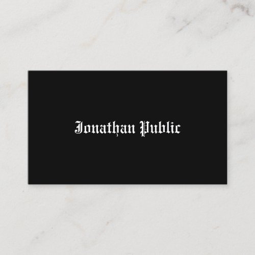 Old Style Font Professional Black And White Business Card