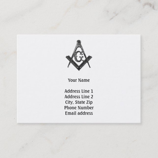 Old Style Freemason Business Card (Front)