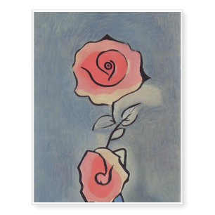 old style grungy rose flower oil painting temporary tattoos