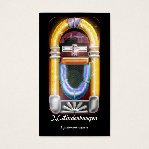 Customizable old style jukebox business cards