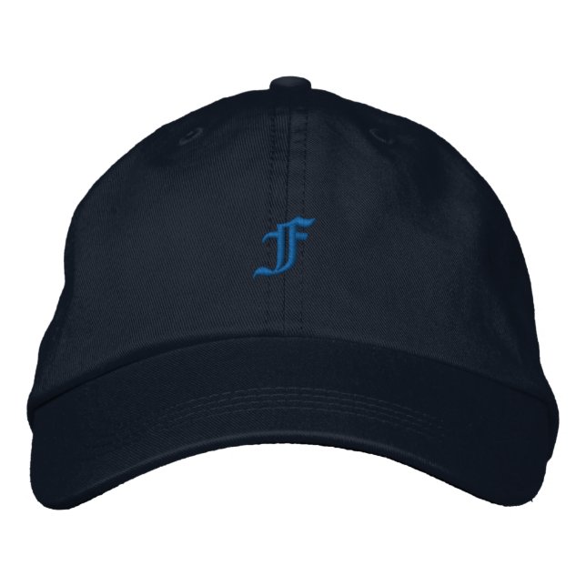 Old Style Letter F Embroidered Baseball Hat (Front)