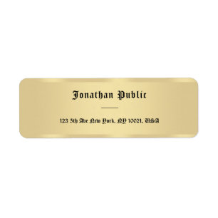 Old Style Text Faux Gold Simple Template Elegant Label