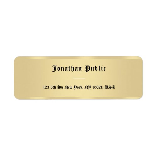 Old Style Text Faux Gold Simple Template Elegant Label