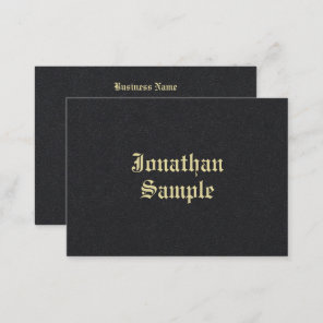 Old Style Text Premium Black Gold Look Font Business Card