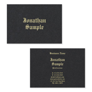 Old Style Text Premium Black Gold Look Font Business Card