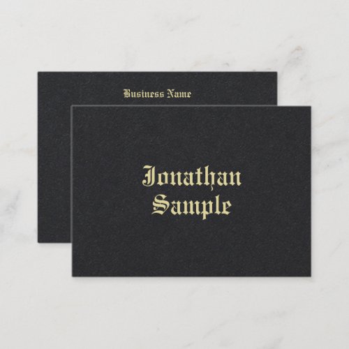 Old Style Text Premium Black Gold Look Font Business Card