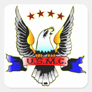 Old Style USMC Square Sticker