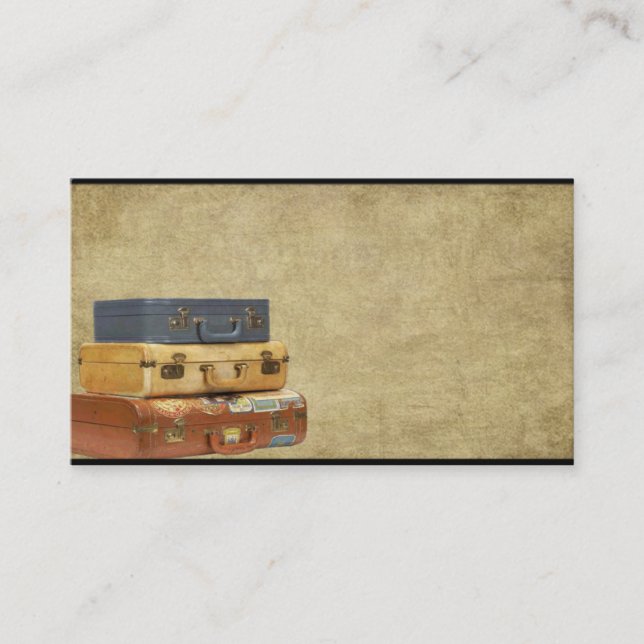 Old Suitcases- Traveling- Prim Biz Cards (Front)